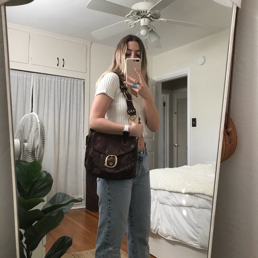 Vintage Coach Bleeker Signature Large Flap bag